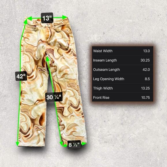 ★ Zara Mid Rise Marble Printed Jeans ★ - Picture 8 of 8